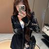 Giacca da Donna Oversize con Cappuccio e Decorazioni di Strass a Stella 3D, Leggera, Manica Lunga, Top da Esterno
