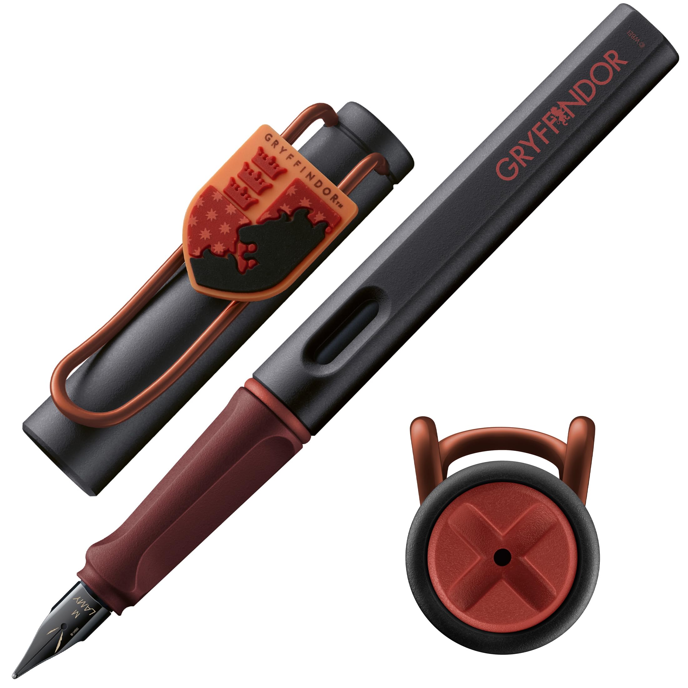 Lamy Safari Harry Potter Gryffindor Fountain Pen – Special Edition Fountain Pen with House Crest – Extra Fine Steel Nib – Ergonomic Grip – Includes T1
