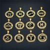 Punk Fashion Zodiac Sign Constellations Pendant Gold Color Stainless Steel Rope Chain Round Necklace For Women Men Jewelry Gift