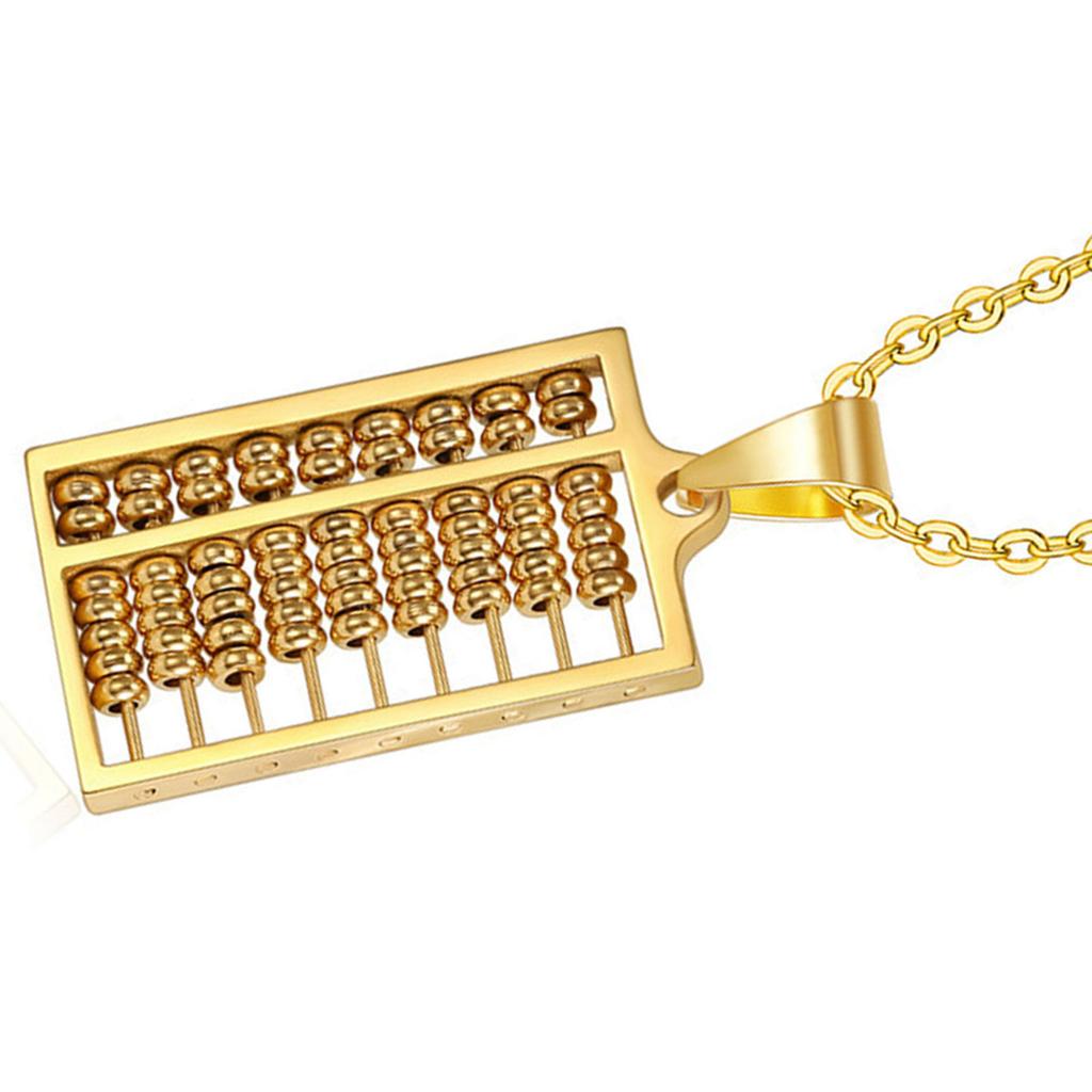 Fashionable Stainless Steel Abacus Pendant Necklace with Adjustable Chain for Fashion Enthusiasts and Math Lovers