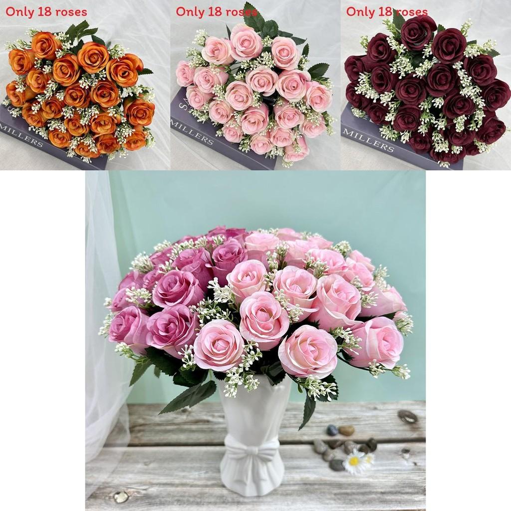 Artificial Rose Floral Arrangement 18 Head For Wedding Venue And Home Decoration