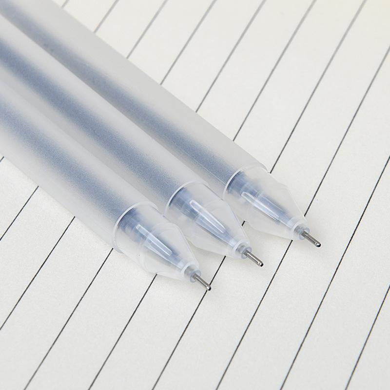 1Pc Neutral Pen White Pen Frosted Transparent Signature Pen Figurine Fluent Writing Suitable for Office Work, Brushing Questions, Signing Writing,