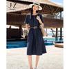 JUZI ANNACO Relaxed Lyocell Linen Denim Waist Dress
