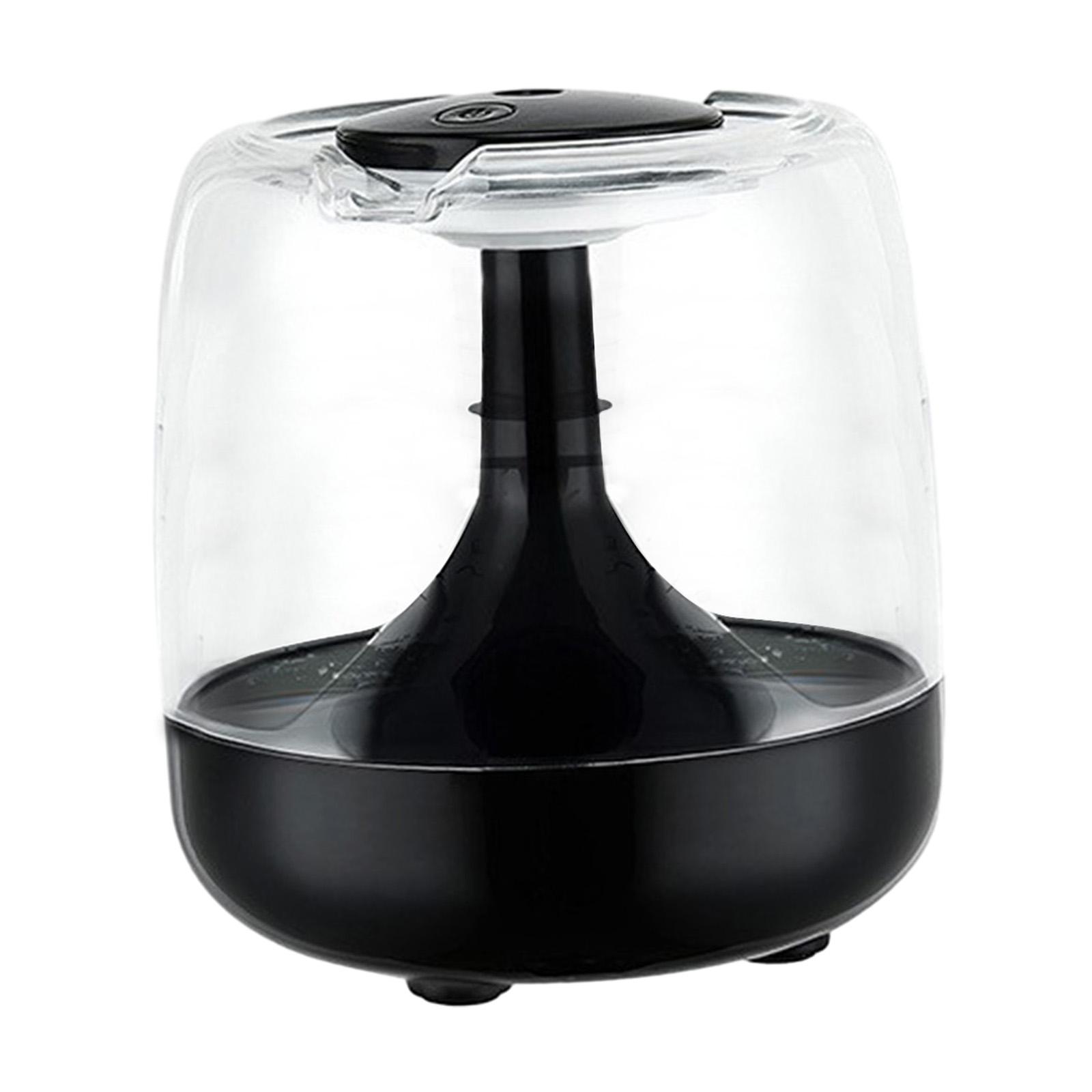 

USB 650 мл настольный увлажнитель с цветной подсветкой два различных режима распыления тумана 4x4.5 дюйма автоматическое отключение для спортзала многоцелевой чёрный