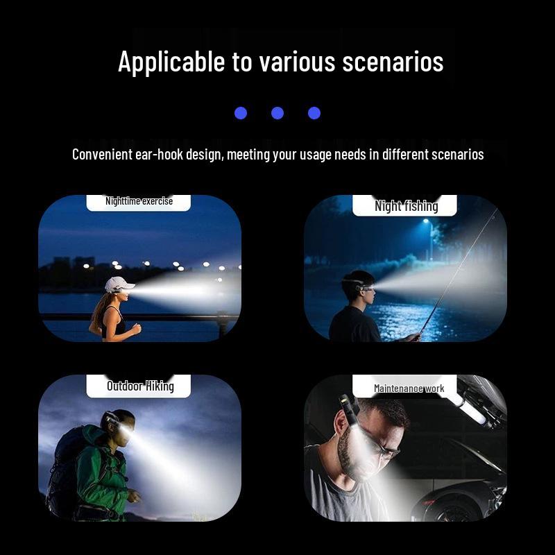 Rechargeable Waterproof LED Headlamp for Night Fishing, Cycling, and Mining with Long Battery Life