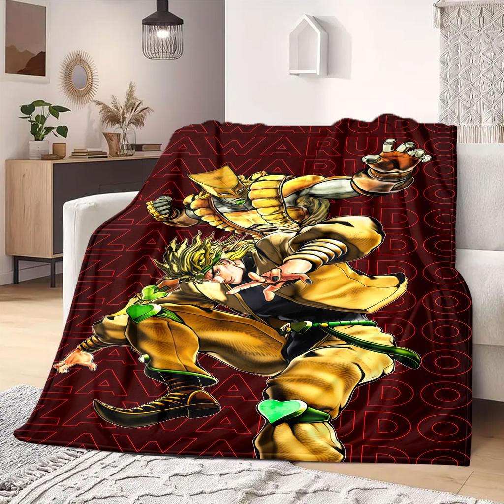 JOJO anime Flannel Blanket Warm,Comfortable,Suitable for Bedrooms,Sofas,Beds,Chairs,Picnics,Travel