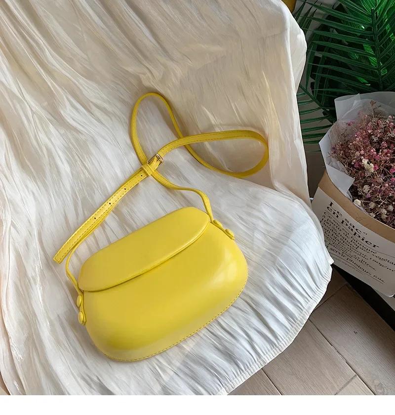 Candy Color Women's Saddle Shoulder Bag Casual Portable Female Small Clutch Handbags Sweet Fashi Ladies Purse Crossbody Bags
