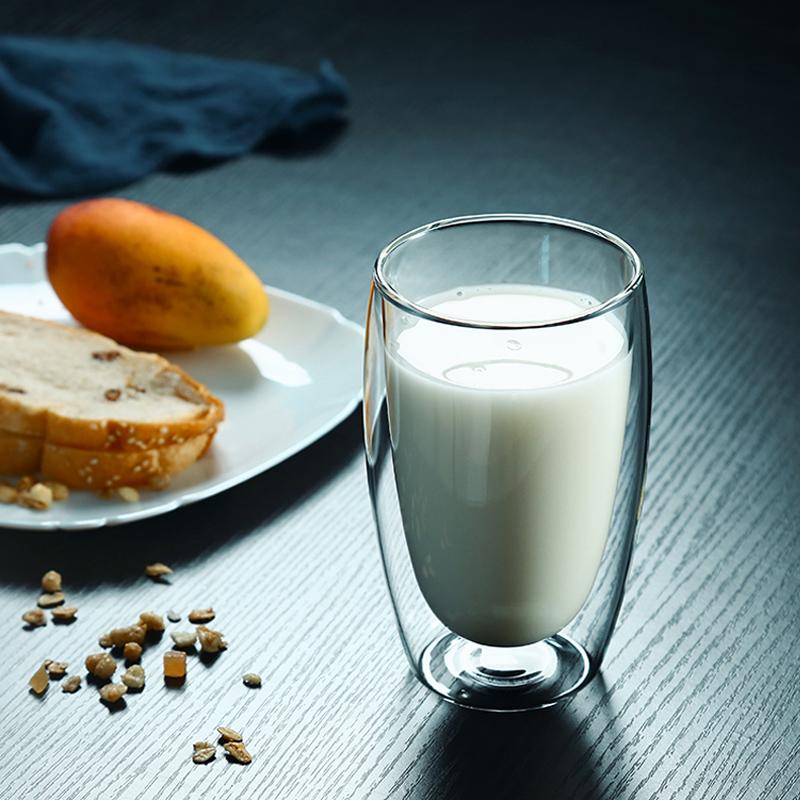 450ml Double Wall Glass Cup Insulated Coffee Cup Big Tea Coffee Mug Borosilicate Glass Drinking Cup for Hot Cold Drinks