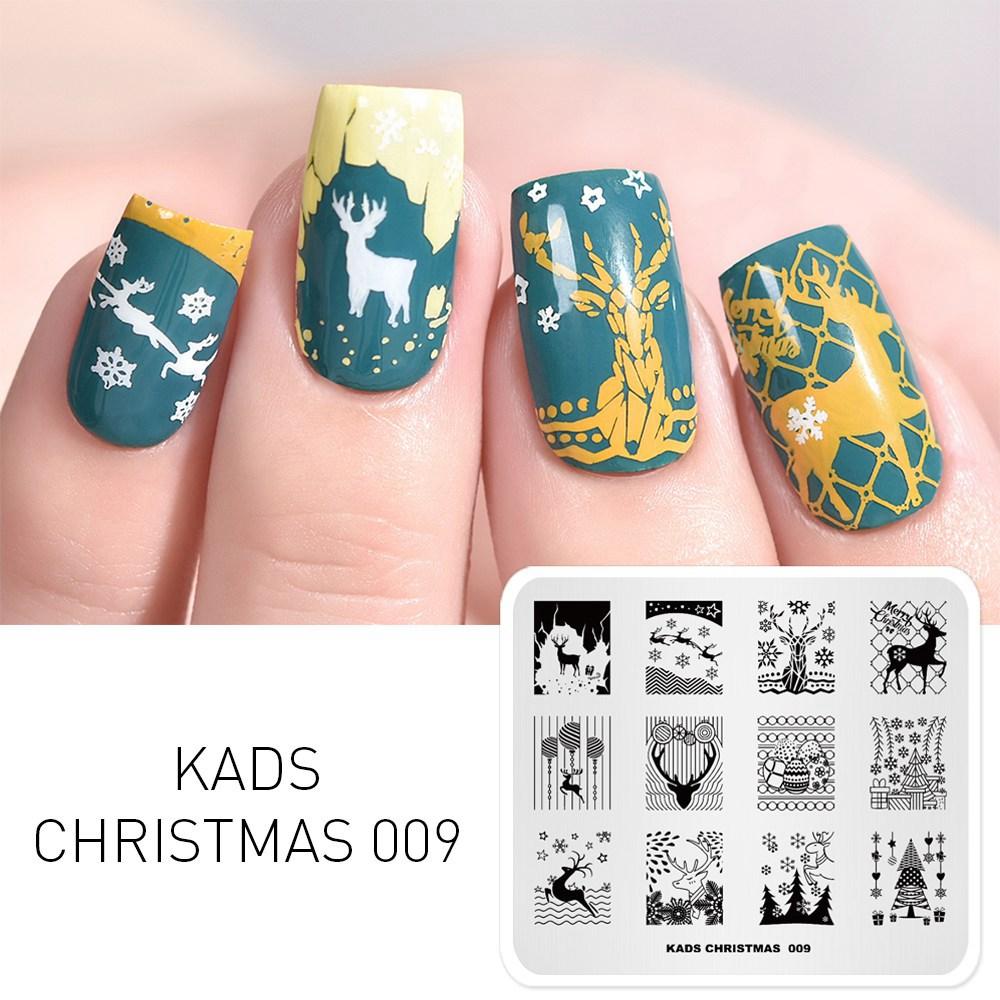 KADS Christmas Nail Art Stamping Plates Manicure Stamp Template Image Nails Art Stamp Print Stencils