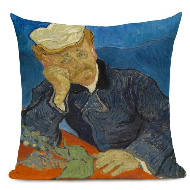 Van Gogh Oil Painting Art Decorative Cushion Cover Throw Pillow Case for Sofa, Car , and Office Decor 45x45CM Pillow Cover