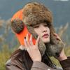 Hat Women's Winter New Rabbit Fur Warm Thickened Ear Protection Outdoor Riding Windproof and Coldproof Lei Feng Hat