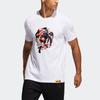 Adidas Rose Abstract Basketball Sports Print Loose Short Sleeve T-Shirt Men Tops White GH6720