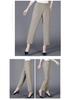 Summer Ice Silk High-Waist Elastic Pants for Middle-Aged and Older Women - Casual, Loose-Fit, Straight, Nine-Point Length
