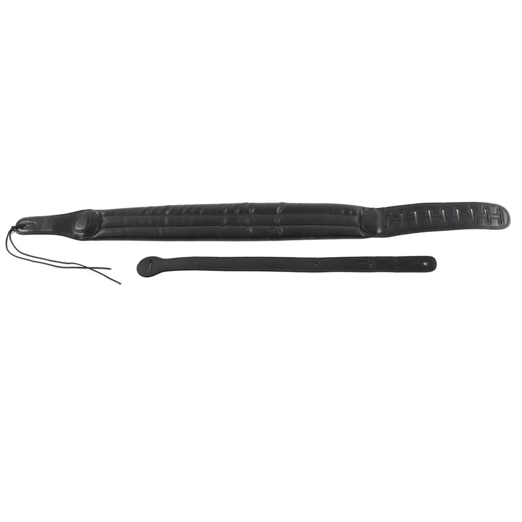 Guitar Strap Leather Adjustable Shoulder Belt Instrument Accessory for Bass Black