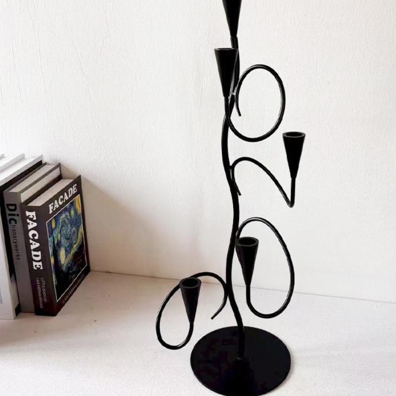Metal Candle Holders European Luxury Candlestick Modern Restaurant Decor Candle Stick Holder Living Room Decoration Accessories