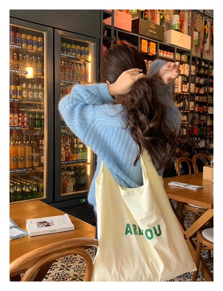 2024 Women's Large Capacity Letter Print Shoulder Bag - Trendy, Versatile, and Fresh Cloth Shopping Bag
