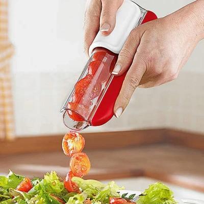 Tomaat Druif Kers Snijder Fruit Groente Salade Handmatige Snijder, Fruit en Groente Gereedschap Keukengadget, Progressive Zip Snijder