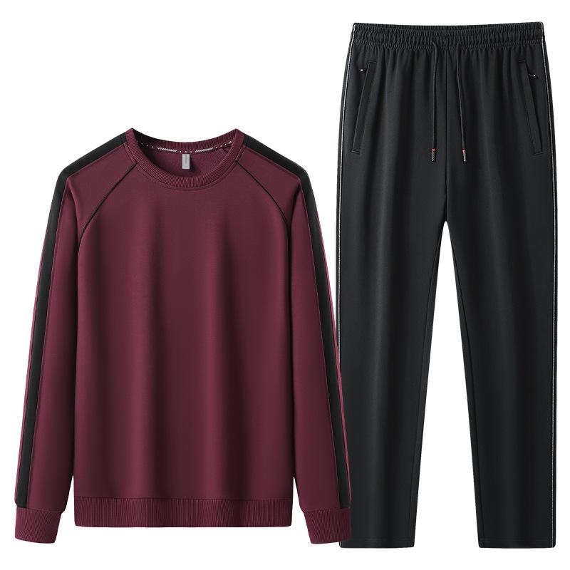 Sportbekleidungsset für Herren, Atmungsaktiv, Locker, Übergröße Lässiges Stehkragen-Sweatshirt und Sweatpants