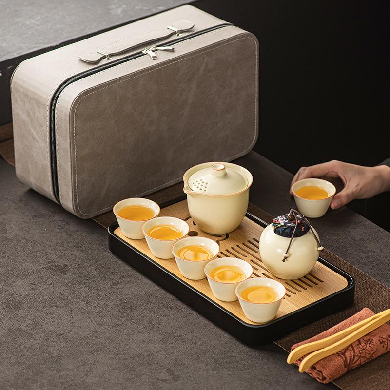 Ru Kiln Tea Set Travel Kung Fu Tea Set Portable Tea Set Set