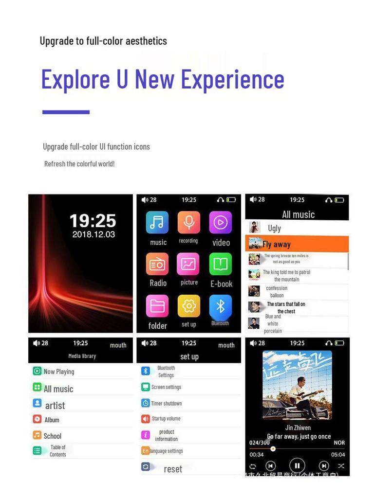 MP3-Player Studentenedition: P4 Touchscreen, Kompakt, Ultradünnes Bluetooth-Gerät für Musik und Romane