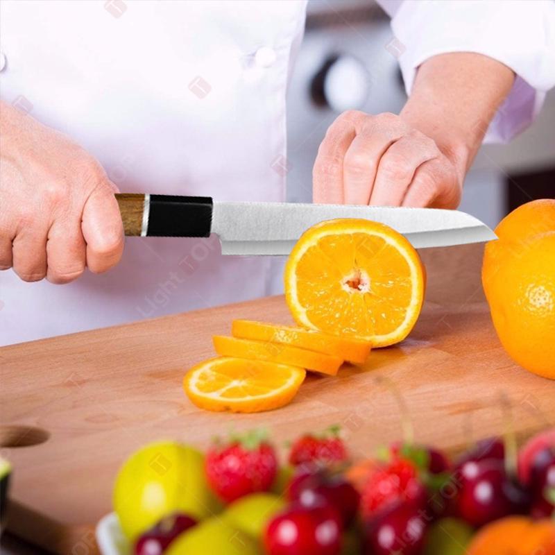 Stainless Steel Japanese Kitchen Knife Fruit Peeler Knife Hand-forged Butcher Knife Wooden Handle Cooking Knife and Accessories