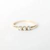Yellow Gold Plated Pearl Ring: Minimalist June Birthstone Stacking Ring: Art Deco Dainty Bridal Jewelry for her