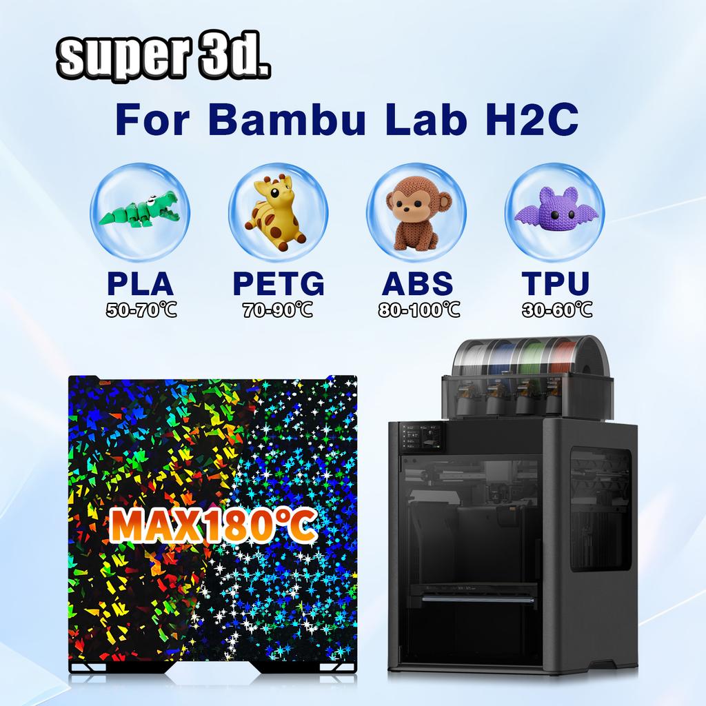 Für Bambu Lab A2L H2C Bett Doppelseitig Bambulab PEO PET Glatte Bauplatte Hohe Qualität Für Bambu Lab H2C Zubehör Ersatzteil