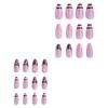 24pcs Spring Day Sweet False Nails Cute Pink Flower Star Pearl Designs Press On Nails Stripes French Style Almond Fake Nail