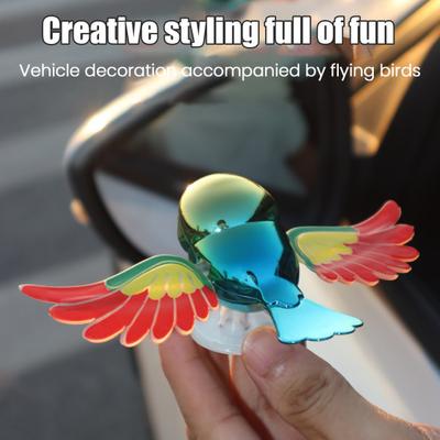 1/2Pcs Imitation Bird Car Decorative Flying Birds with Wind-Activated Swinging Wings