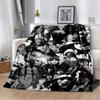 Coperta di Flanella Morbida e Calda con Stampa Billie Eilish Cantante Stella, Plaid per Camera da Letto, Soggiorno, Letto, Viaggio, Campeggio, Picnic, Regalo