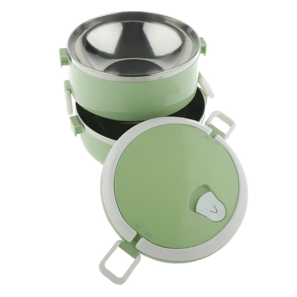 2 Layer Portable Heat Insulated Food Container Made of Stainless Steel