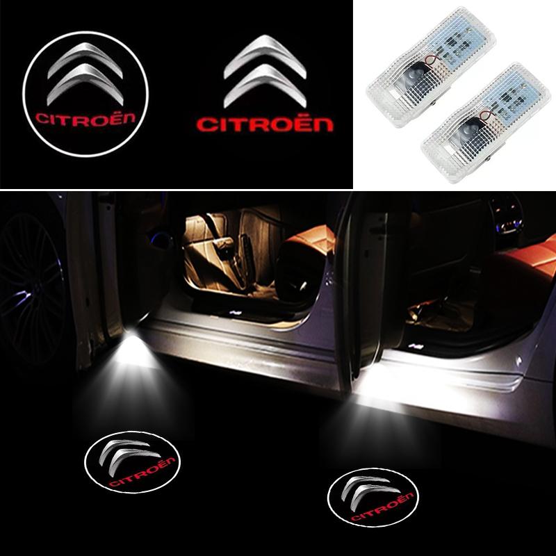 2Pcs Car Door Welcome Laser Led Projector Logo Light Wireless Car Accessorie For Citroen C4 C3 C5 C1 Berlingo Celysee Cactus