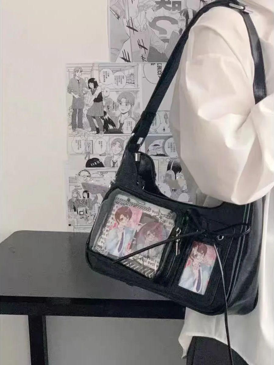 Harajuku Schoudertas Dames Koreaanse Transparante Ita Tas School Crossbody Tas Vrouwelijke Japanse Ontwerper Preppy Handtas Portemonnee gray