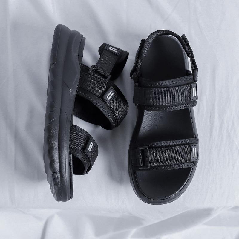 Fashion Men Casual Leather Sandals 2025 New Summer Casual Thick Bottom Walking Shoes Fashion Flat Designer Non-slip Beach Sandal Shoes