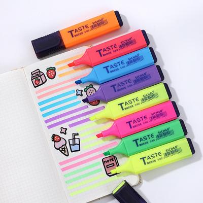 4/6/8 Farbige Premium Fluoreszenz-Marker zum Hervorheben, Pastelltöne für Notizen, Markierungsstifte im japanischen Stil, Schreibwaren für leuchtende Planer