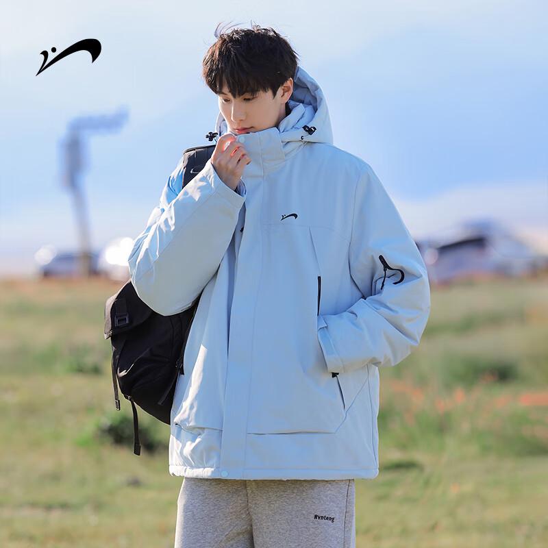 Guirenniao Men's Winter Thickened Hooded Workwear Padded Jacket