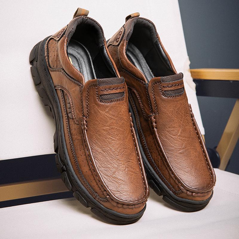 

2026 Men s Casual Fashion Anti slip Plus Sports Shoes Comfortable Walking Adult Splicing Non woven Breathable Boat Shoes 38 коричневый