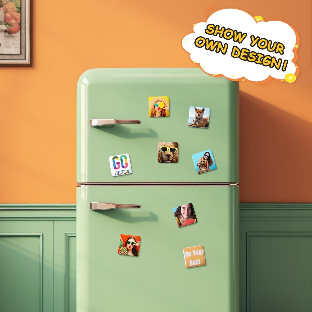 Magnetic Square Badge 100 Set of 100 Badge Machine Material, Pieces, Badges, Material, 5050cm