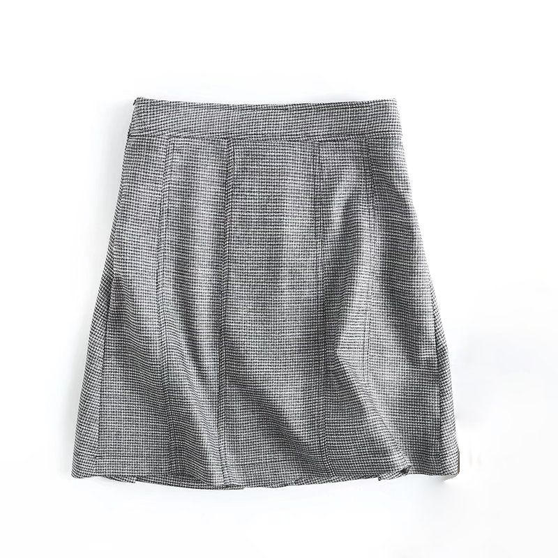 

MD Women clothes Spanish New Shiny Yarn A Word Short Pleated Mini Skirt for Women 05272800800 Figure Color L