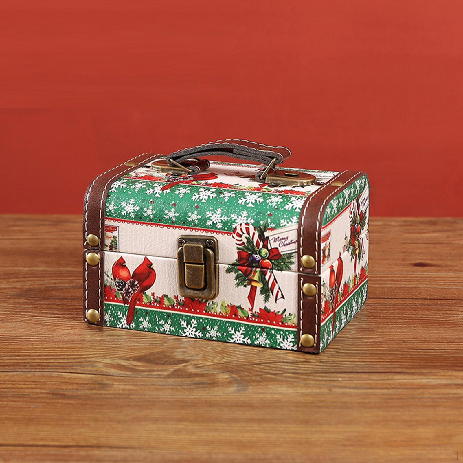 

Шкатулка для украшений Рождественская витрина Винтаж с крышкой безделушки памятные сувениры для женщин S