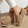 Fashion Shoes for Women 2025 Summer Fashion Platform Wedges Peep Toe Slip on Slippers Women Slides Sandalias De Mujer Plus Size 35-43