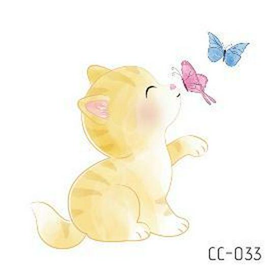 Adesivi Tatuaggio Cartoni Animati Animali Adorabili: Design di Gattini, Cuccioli e Coniglietti Carini