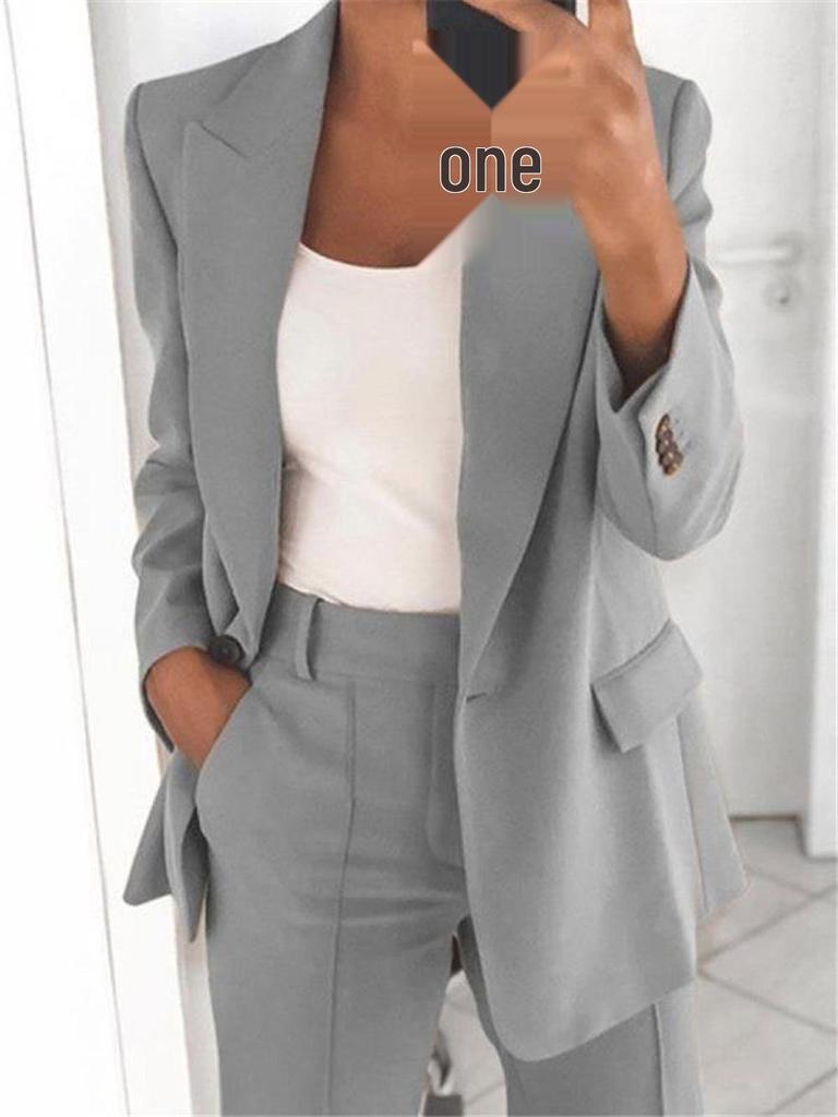 Cardigan aderente a tinta unita moda europea e americana 2024 Set completo da donna