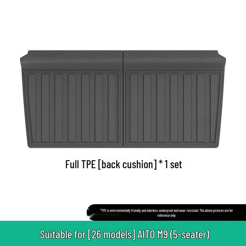 Eco-friendly TPE Car Mats Set for 2024-2025 AITO M9: Orange Floor, Seat Back, and Trunk Mats