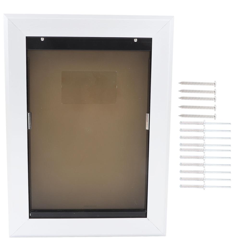 Hundetür Flexibel Abschließbar Sicherheit Stark Langlebig Haustierklappe für Innen- und Außentüren Silber