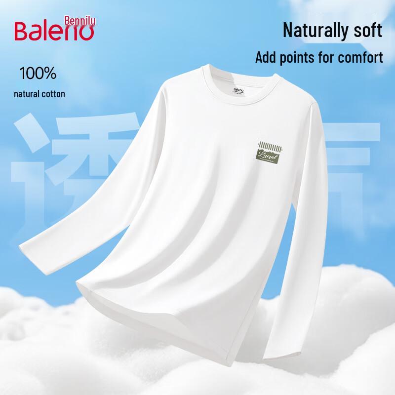Baleno Men's Retro Pure Cotton Long-Sleeve T-Shirt
