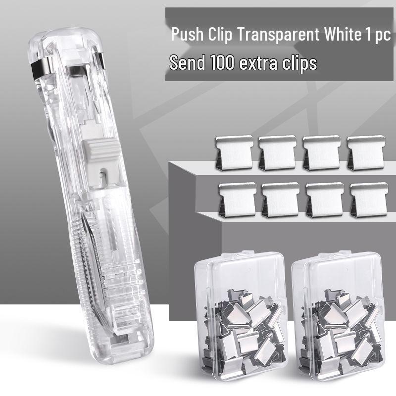 Push Clip Folder: Stationery Test Paper, Student Clip, Office File Binder, Book Fixer.