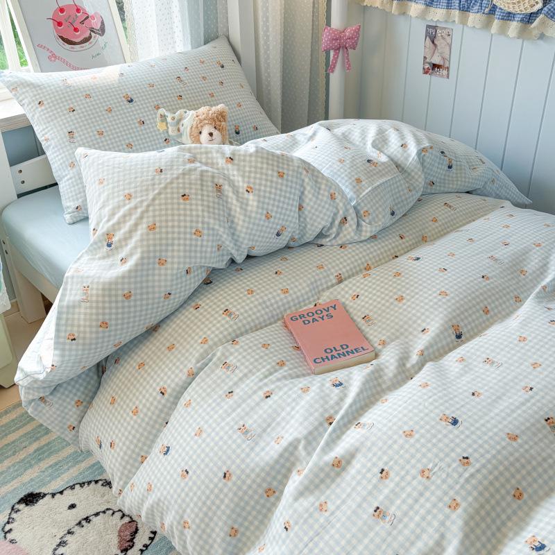 2026 Student Bedding - Cotton Double Gauze 3-Piece Set, Basic Style