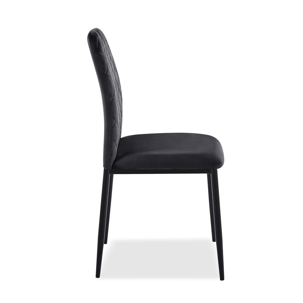 MAVERIK Velvet Upholstered Velvet Chair, Black