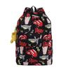 Schoolbag1011 trendy printed student backpack, quirky lip large capacity backpack, boys' and girls' middle school commuter backpack